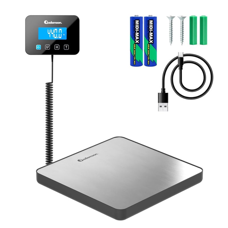 Adamson Shipping Scale for Small Business - 440 lbs/0.35oz - High Accurate Digital Postal Scale with Hold/Tare Function - Perfect for Packages, Luggage, Home Use - Battery & Cable Included - Image 1